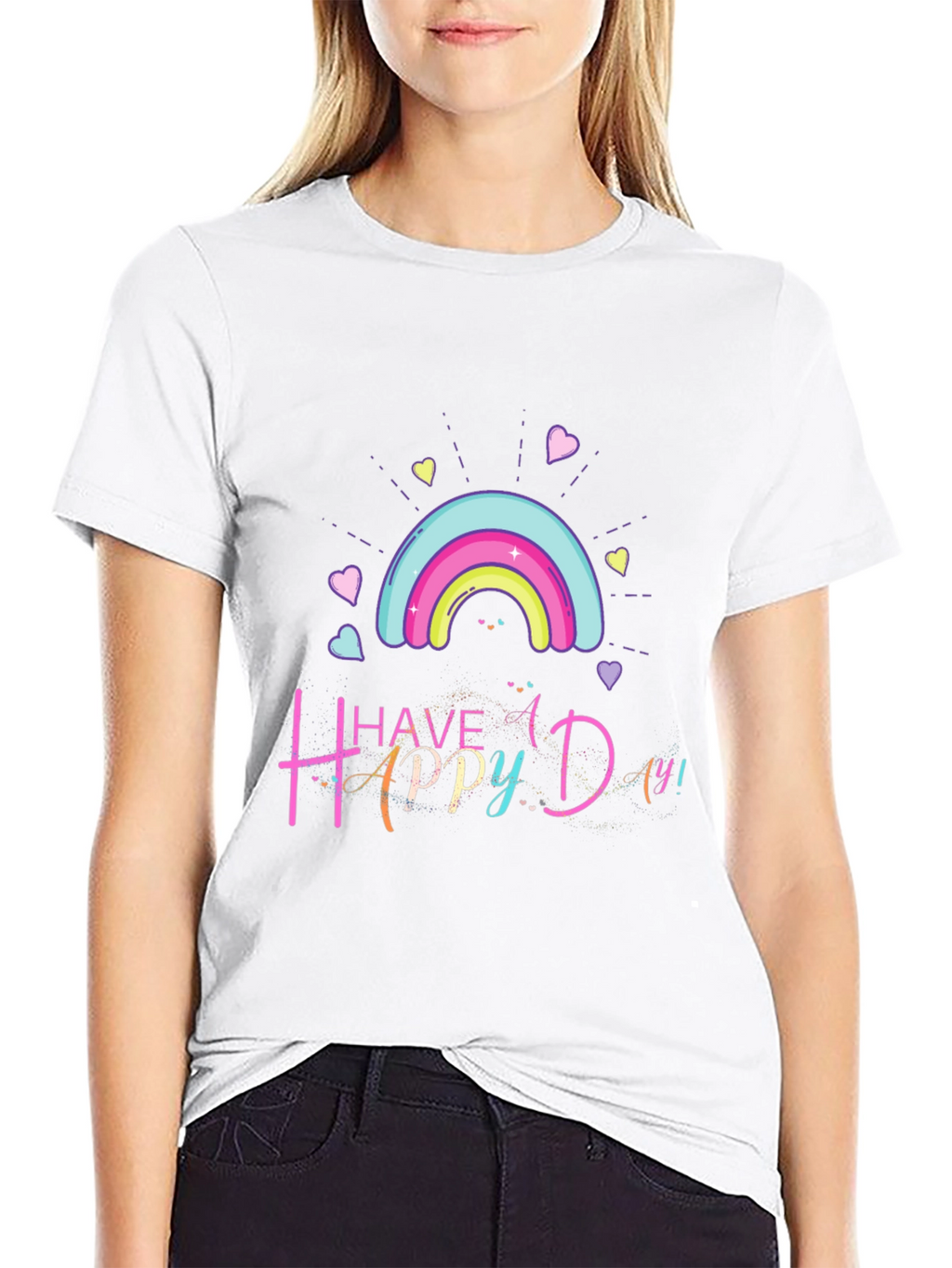 Happy Day Rainbow Graphic T-Shirt