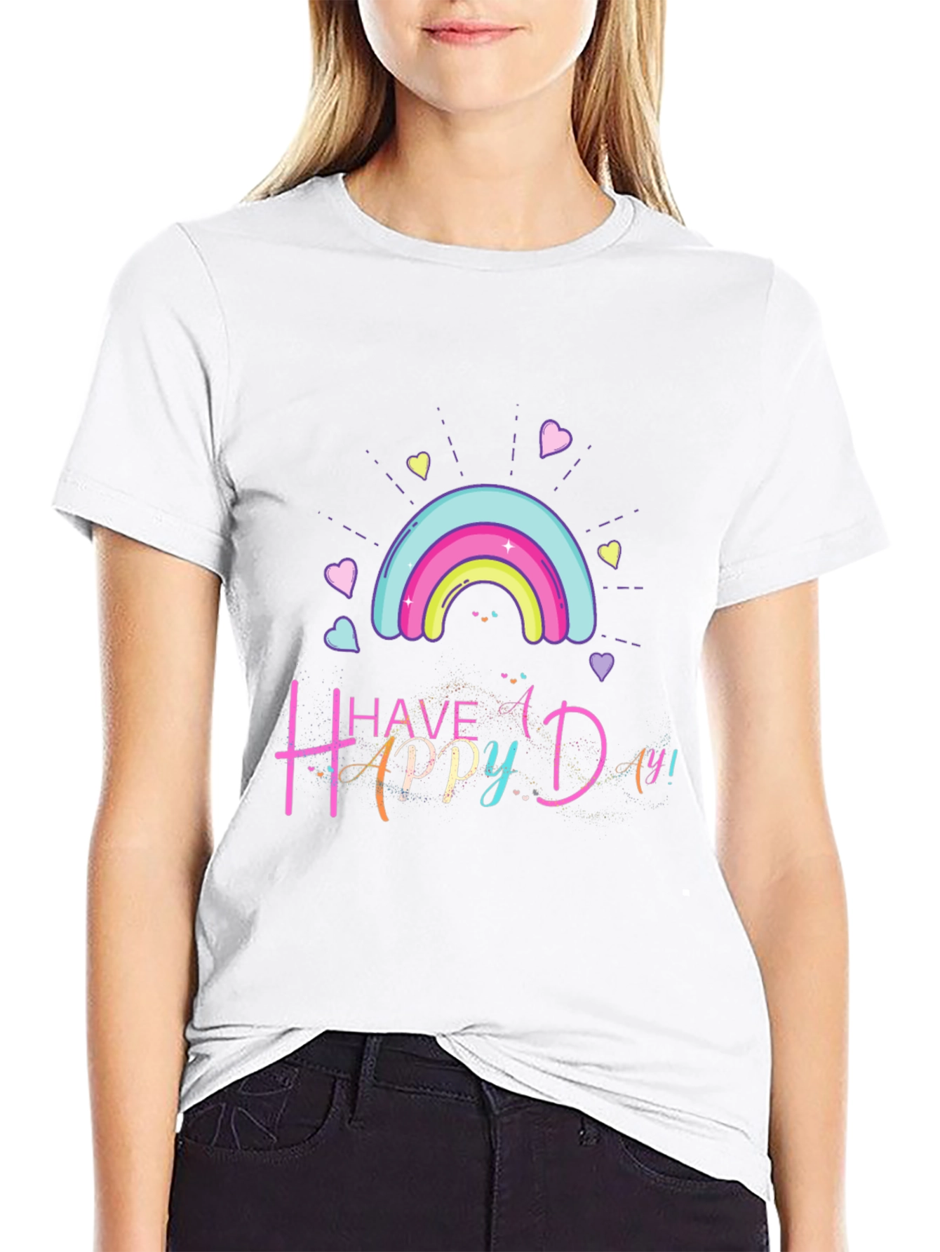 Happy Day Rainbow Graphic T-Shirt