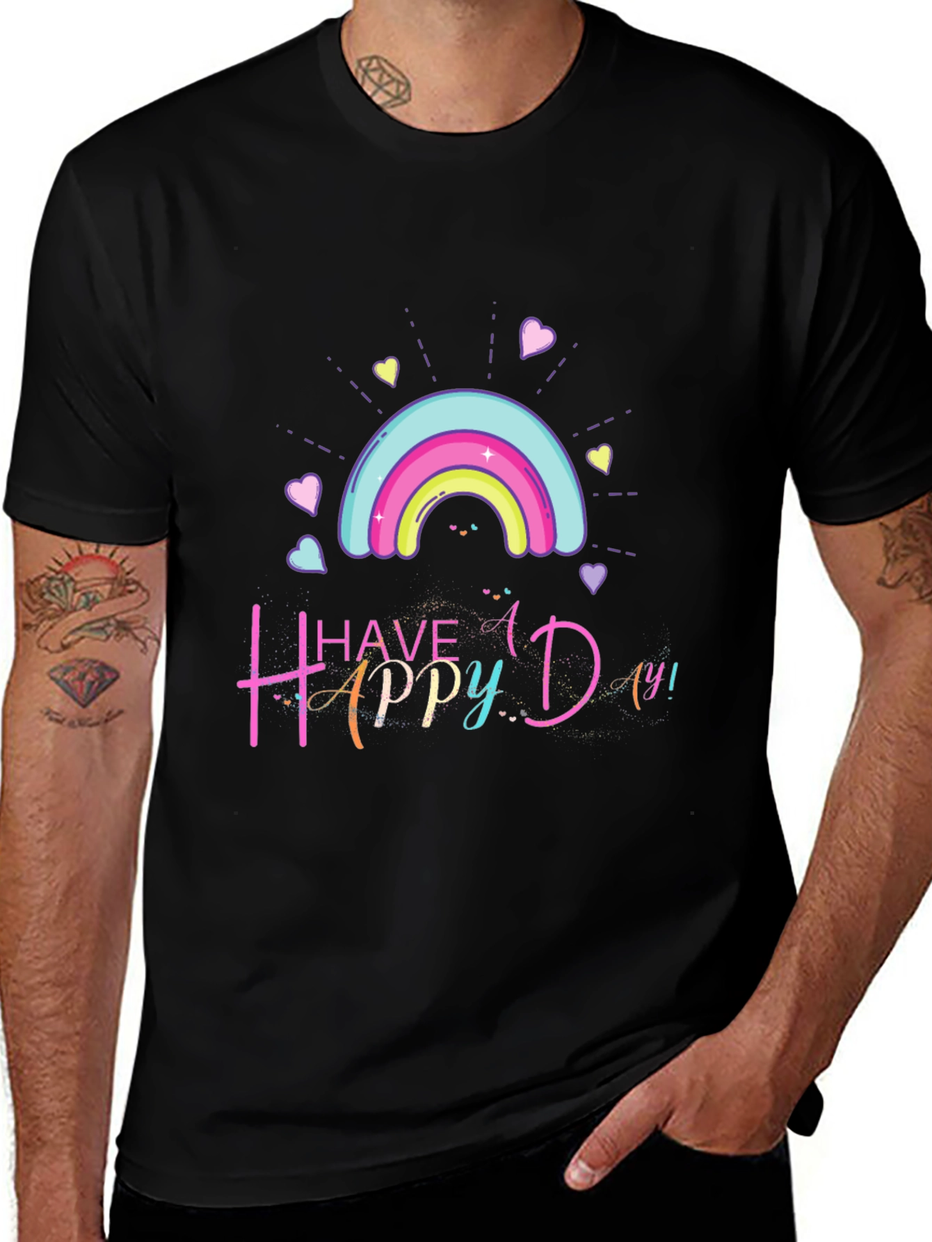 Happy Day Rainbow Graphic T-Shirt