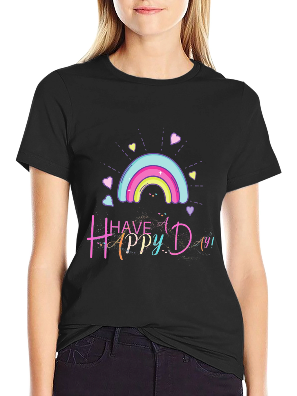 Happy Day Rainbow Graphic T-Shirt