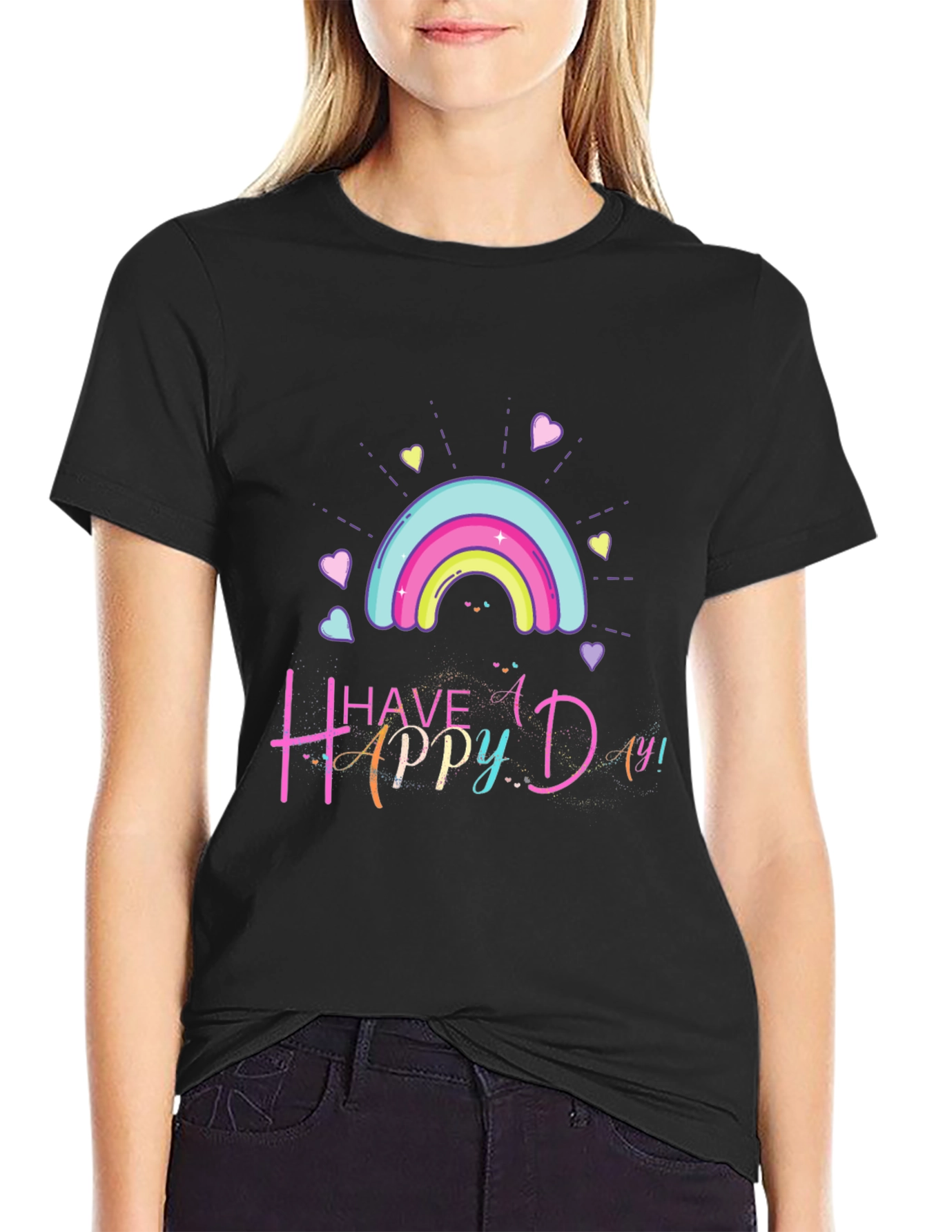 Happy Day Rainbow Graphic T-Shirt