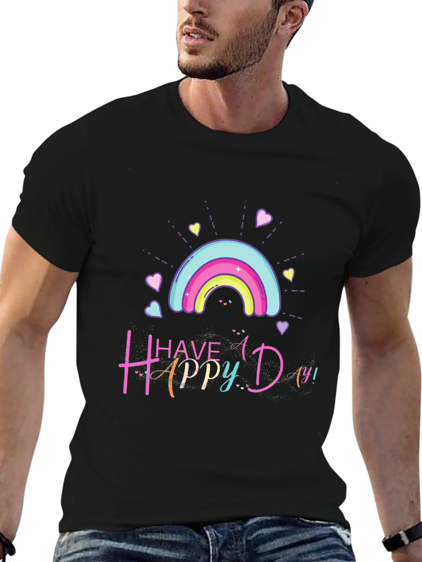 Happy Day Rainbow Graphic T-Shirt