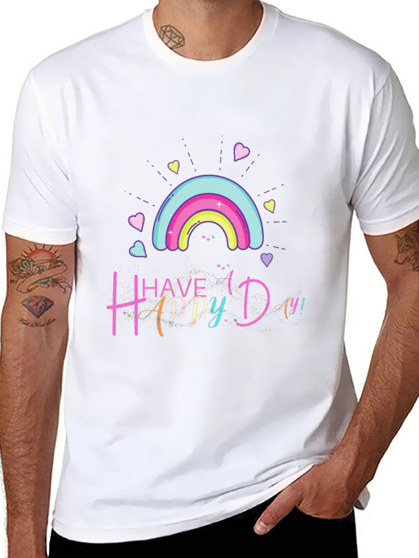 Happy Day Rainbow Graphic T-Shirt