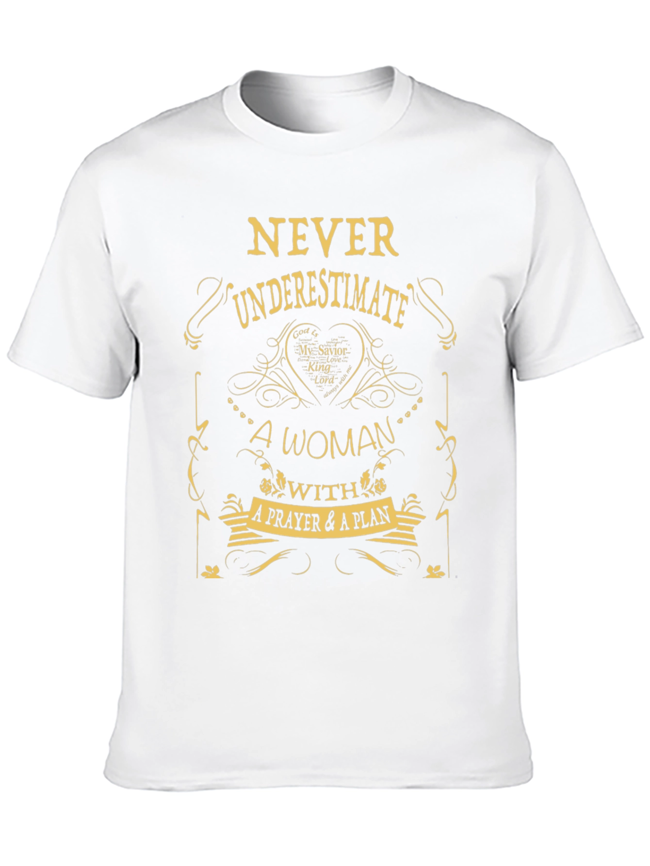 Never Underestimate Woman Prayer Plan T-Shirt