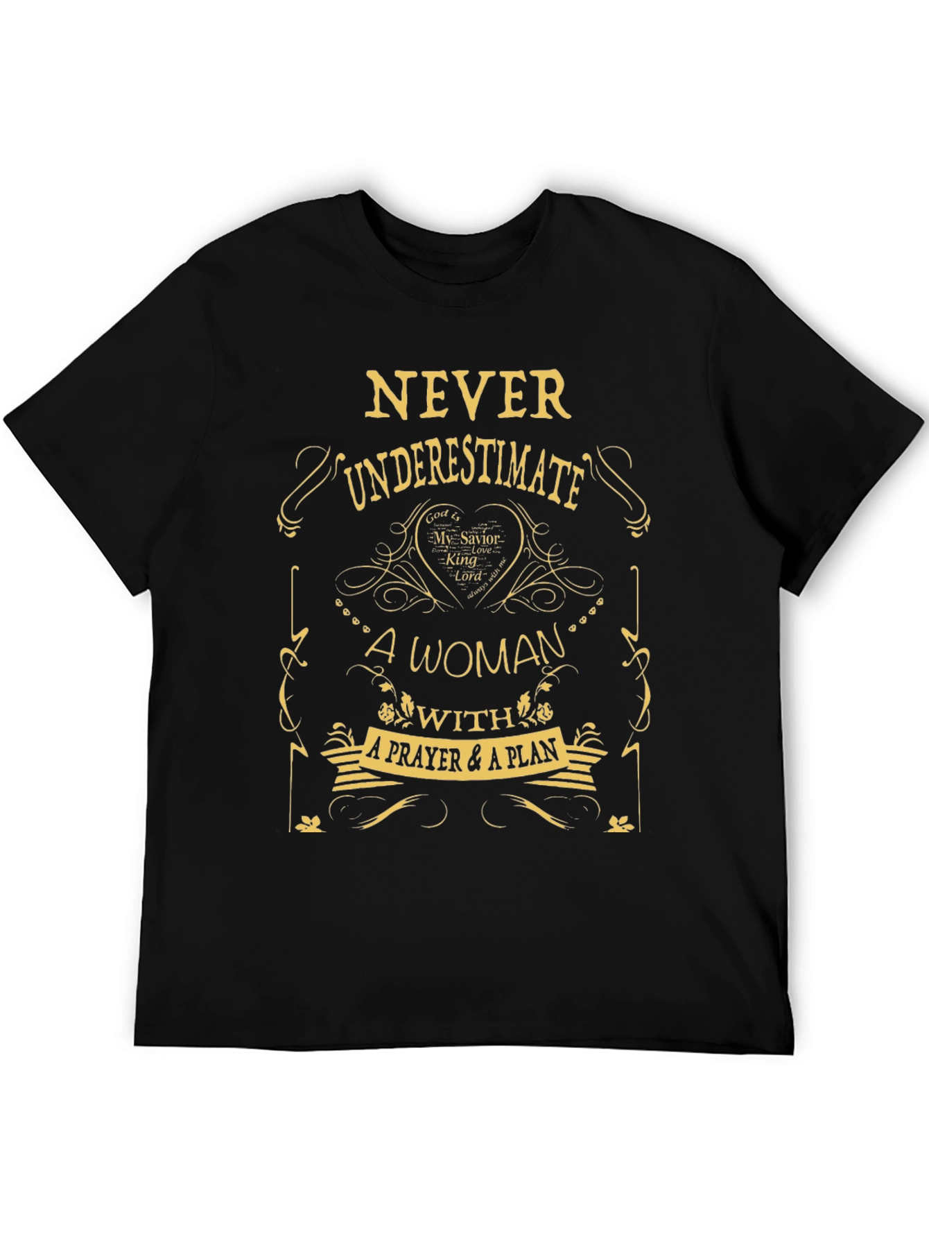 Never Underestimate Woman Prayer Plan T-Shirt