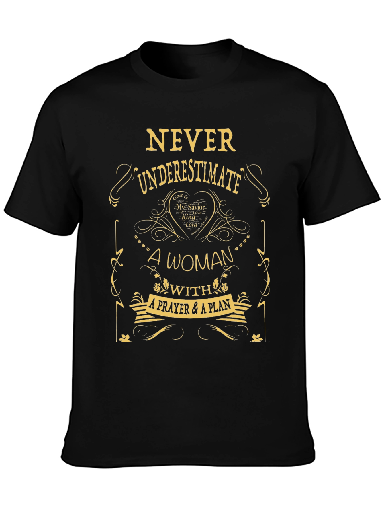 Never Underestimate Woman Prayer Plan T-Shirt