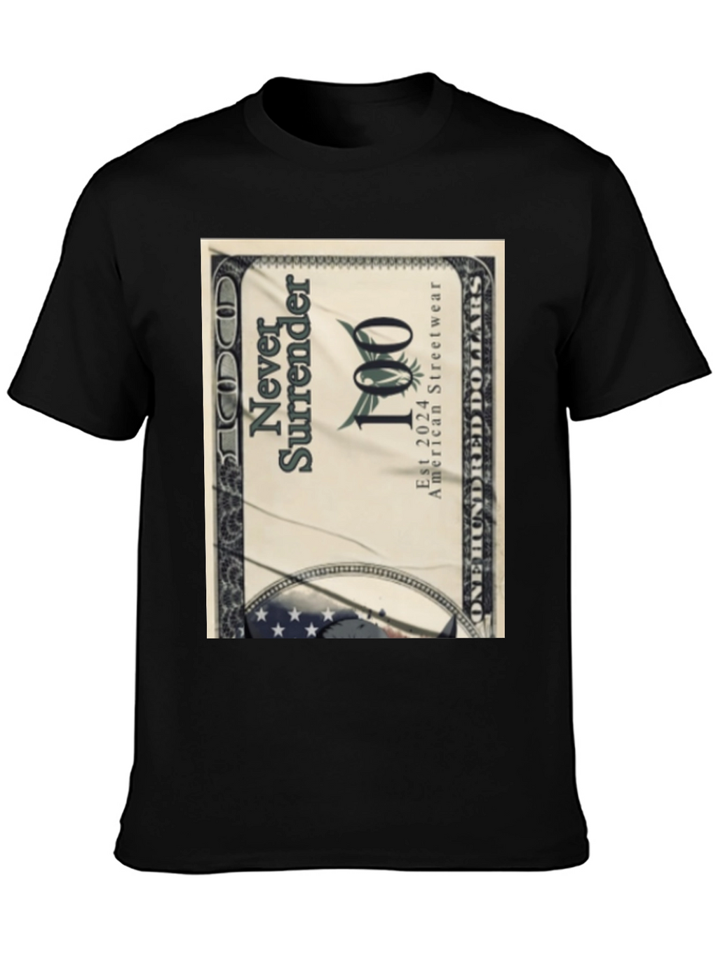 Never Surrender Black Graphic Tee