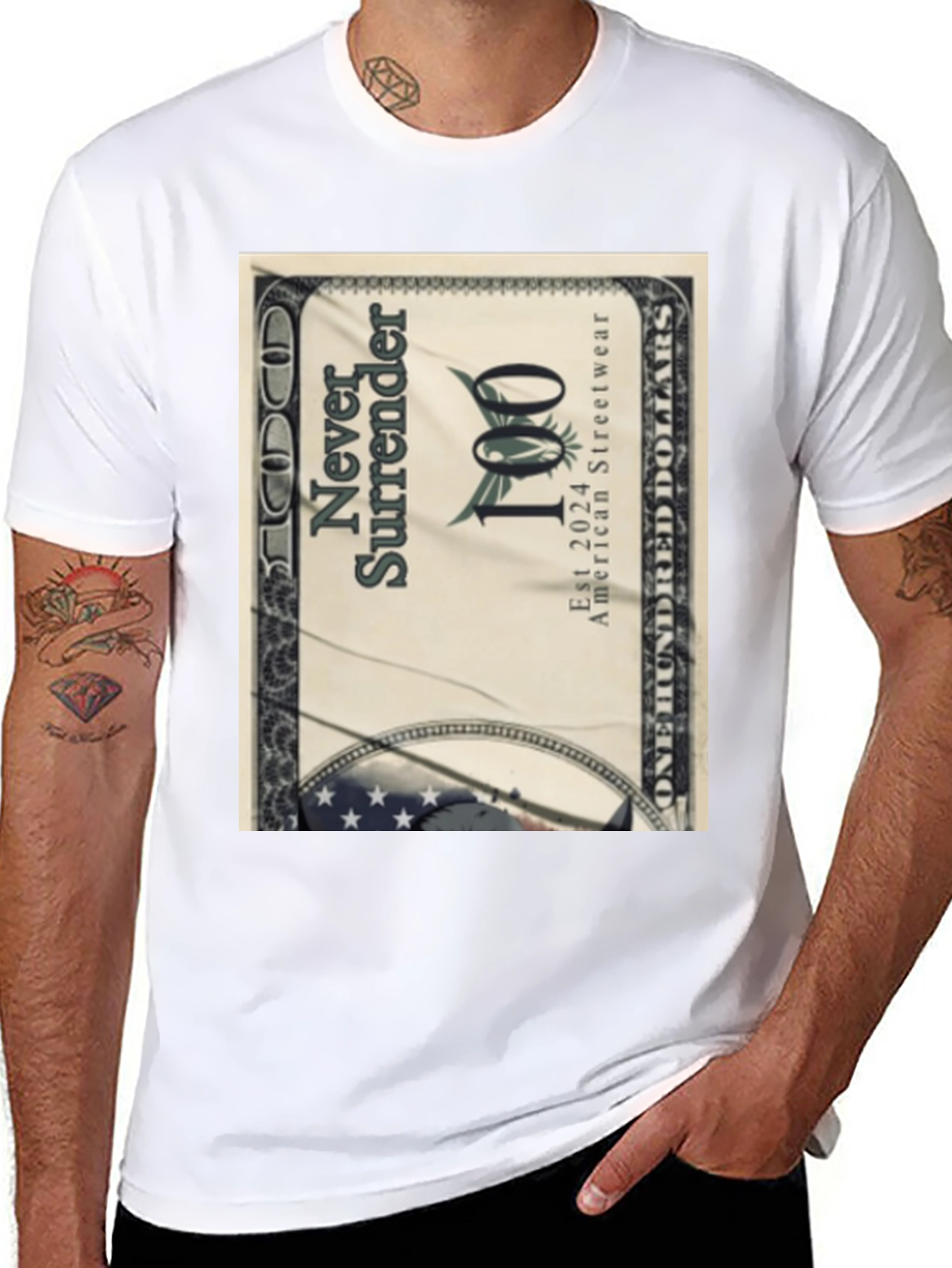 Never Surrender Black Graphic Tee