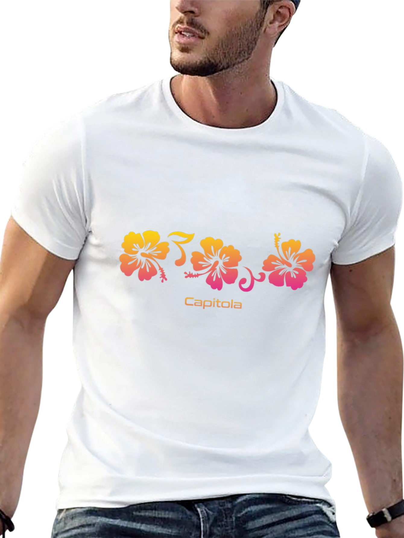 Capitola Hibiscus Flower Graphic T-Shirt