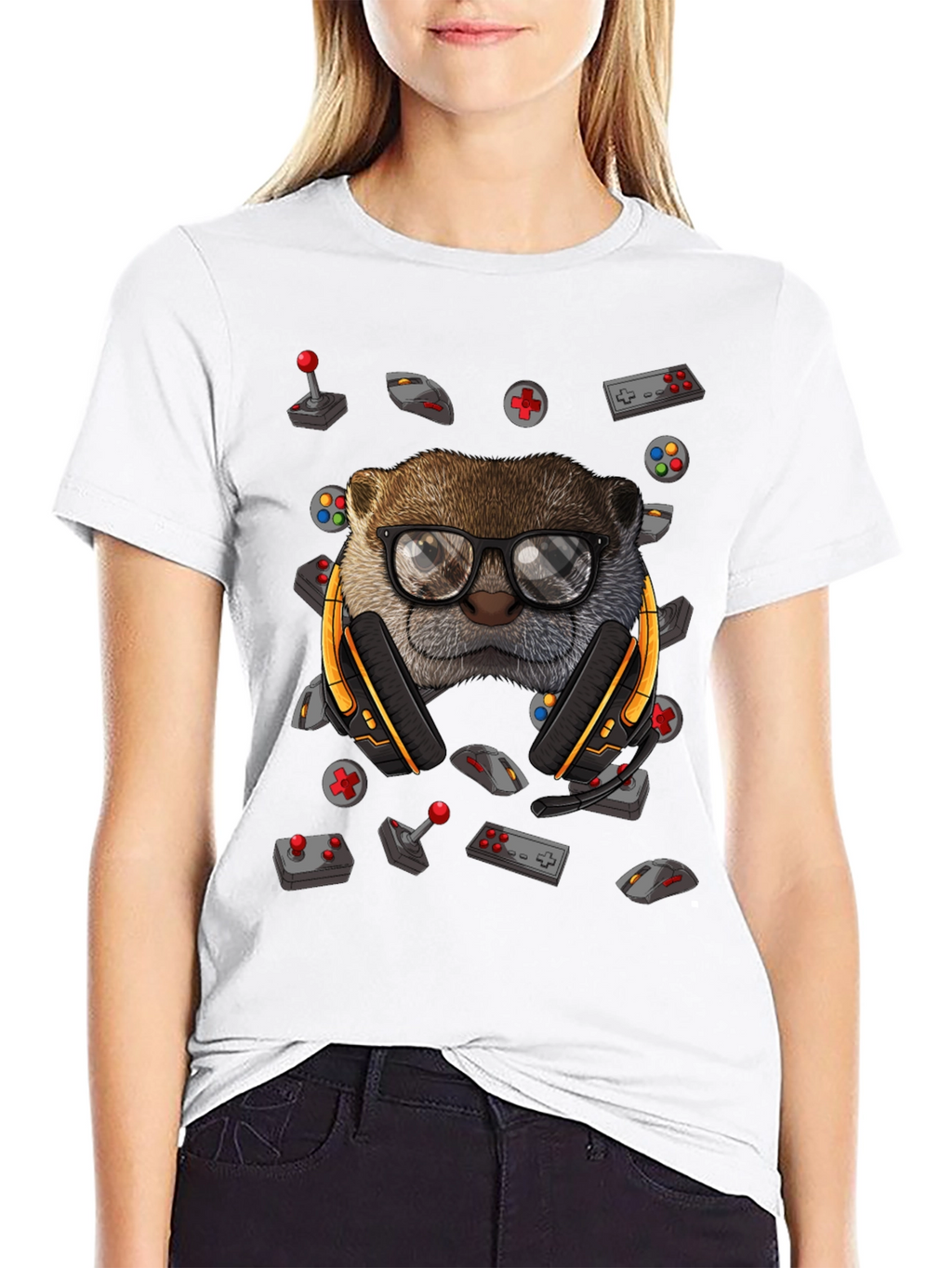 Gamer Otter Graphic Tee - Playful Style