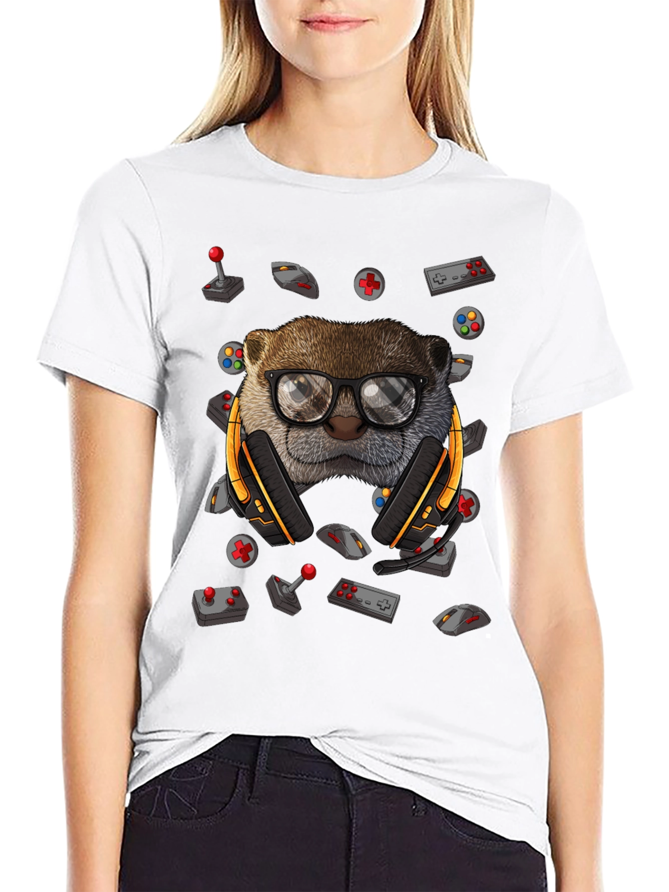 Gamer Otter Graphic Tee - Playful Style