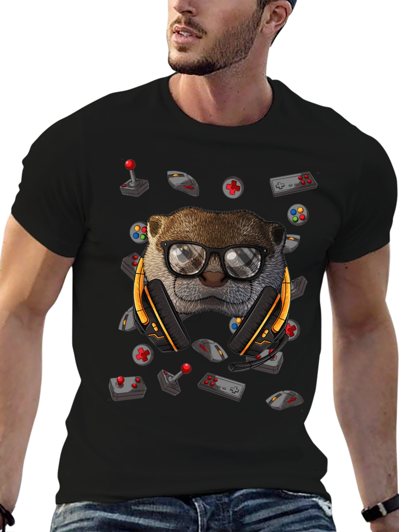Gamer Otter Graphic Tee - Playful Style