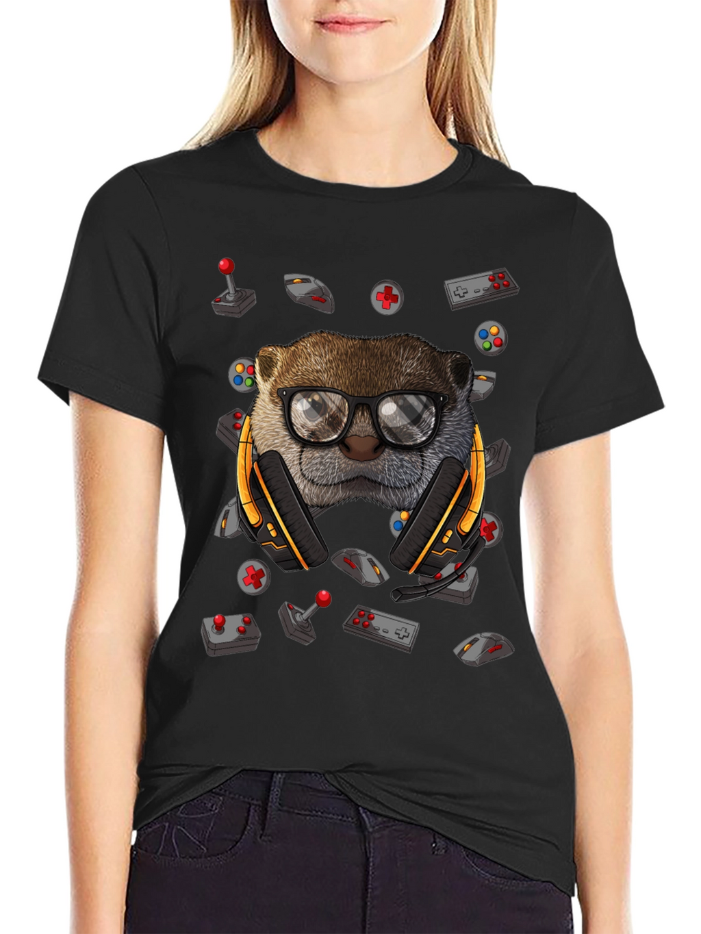 Gamer Otter Graphic Tee - Playful Style