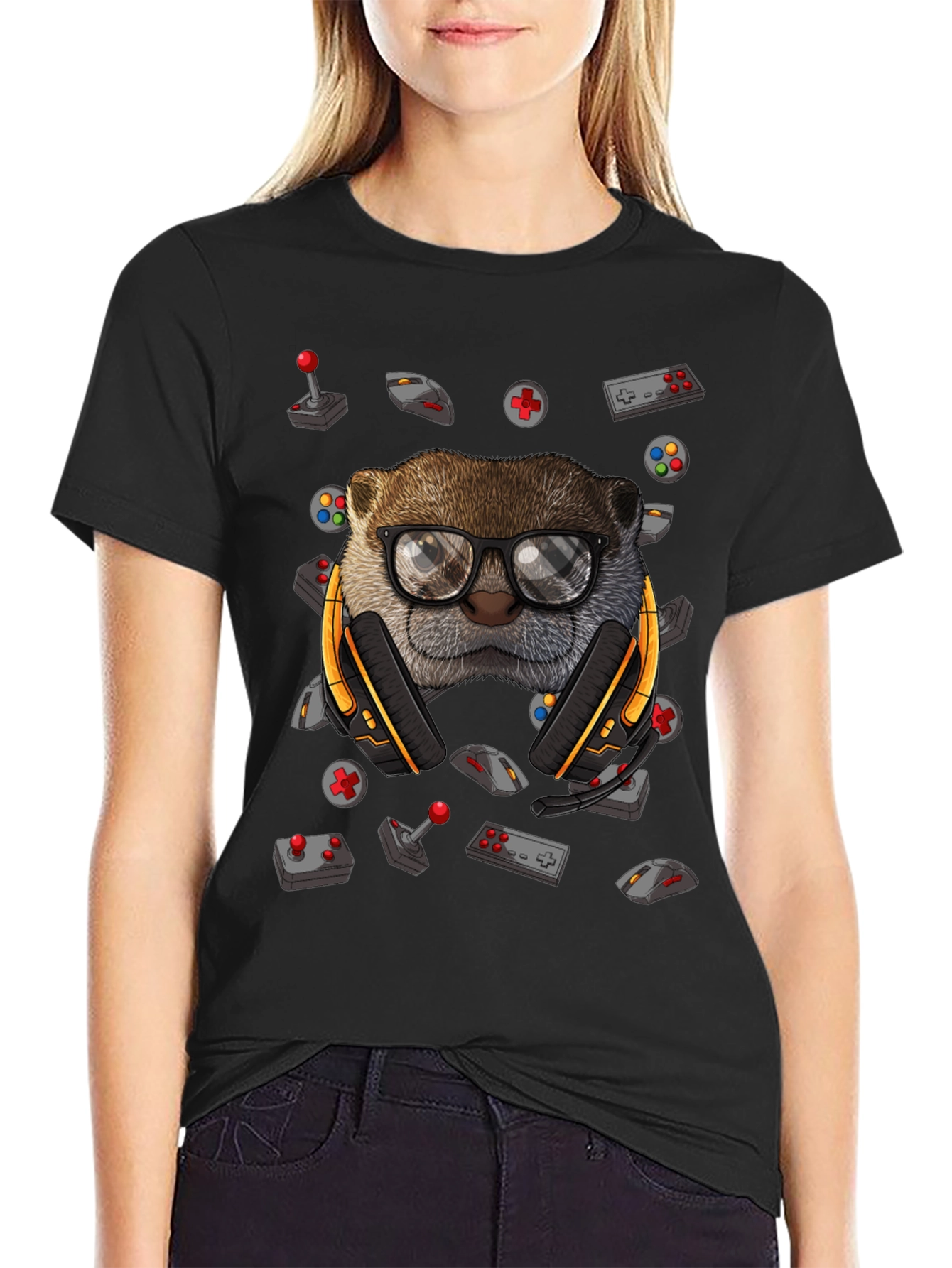 Gamer Otter Graphic Tee - Playful Style