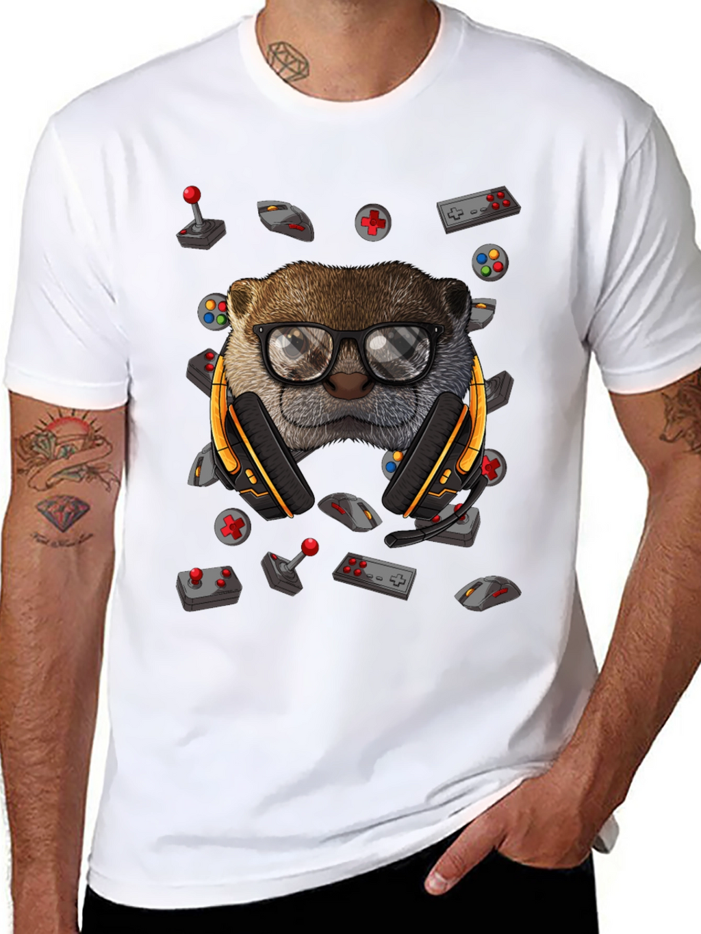 Gamer Otter Graphic Tee - Playful Style