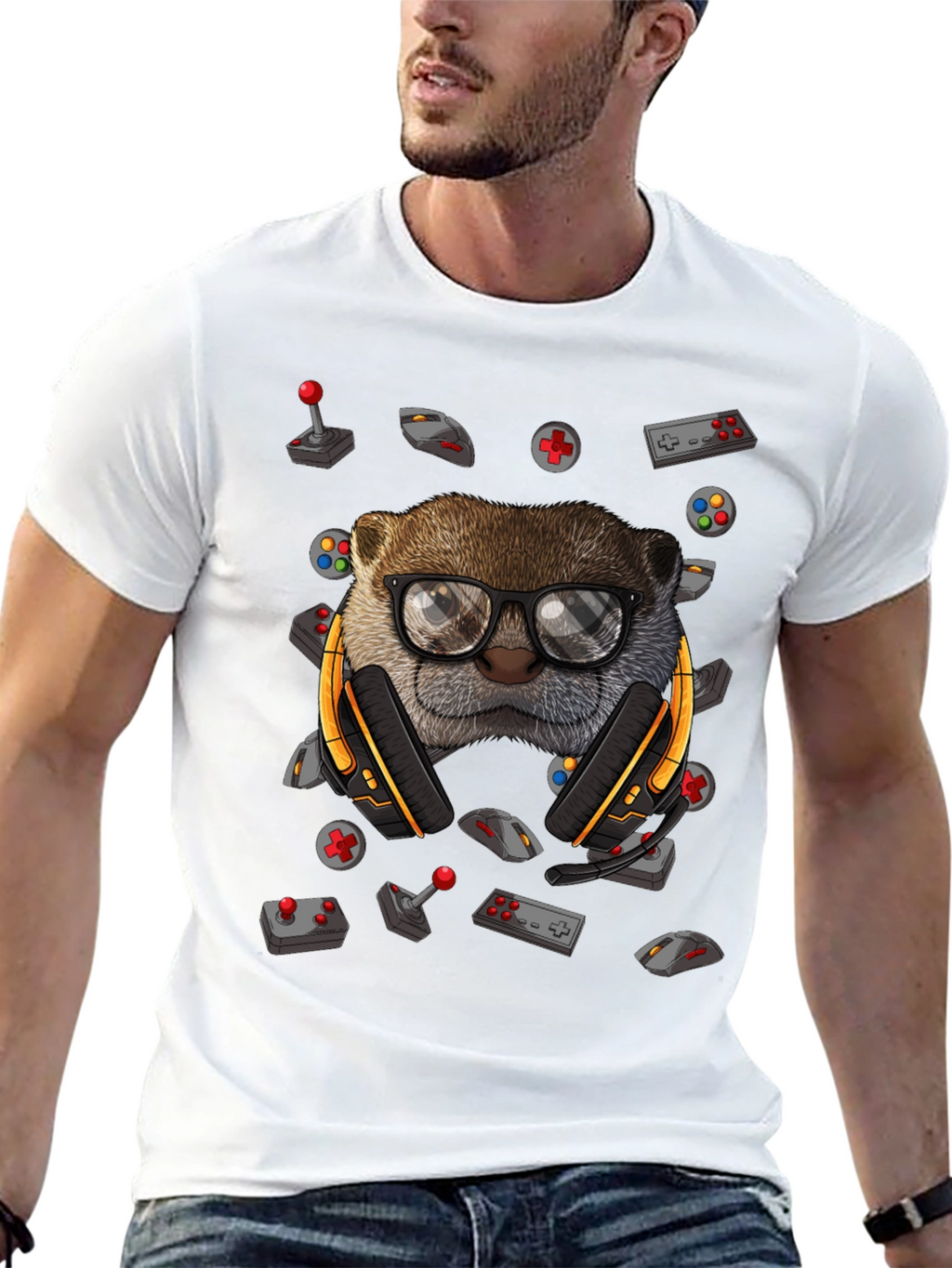 Gamer Otter Graphic Tee - Playful Style