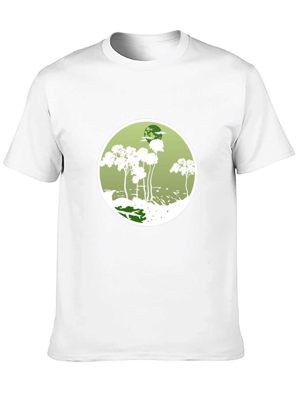 Nature Scene Tee - Black Cotton Blend