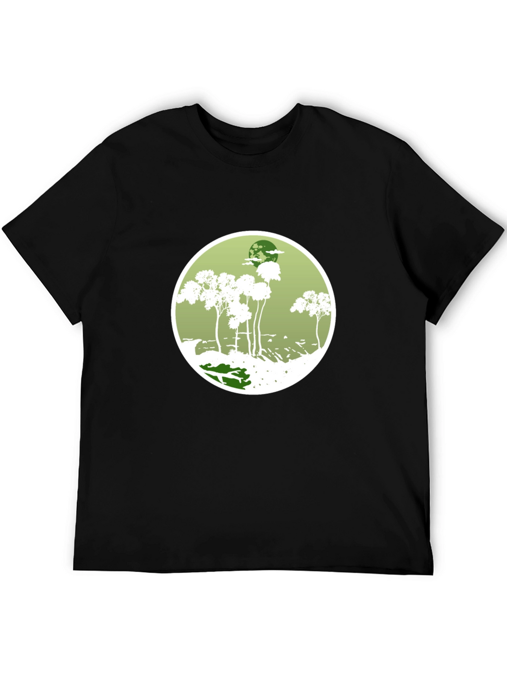 Nature Scene Tee - Black Cotton Blend
