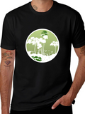 Nature Scene Tee - Black Cotton Blend
