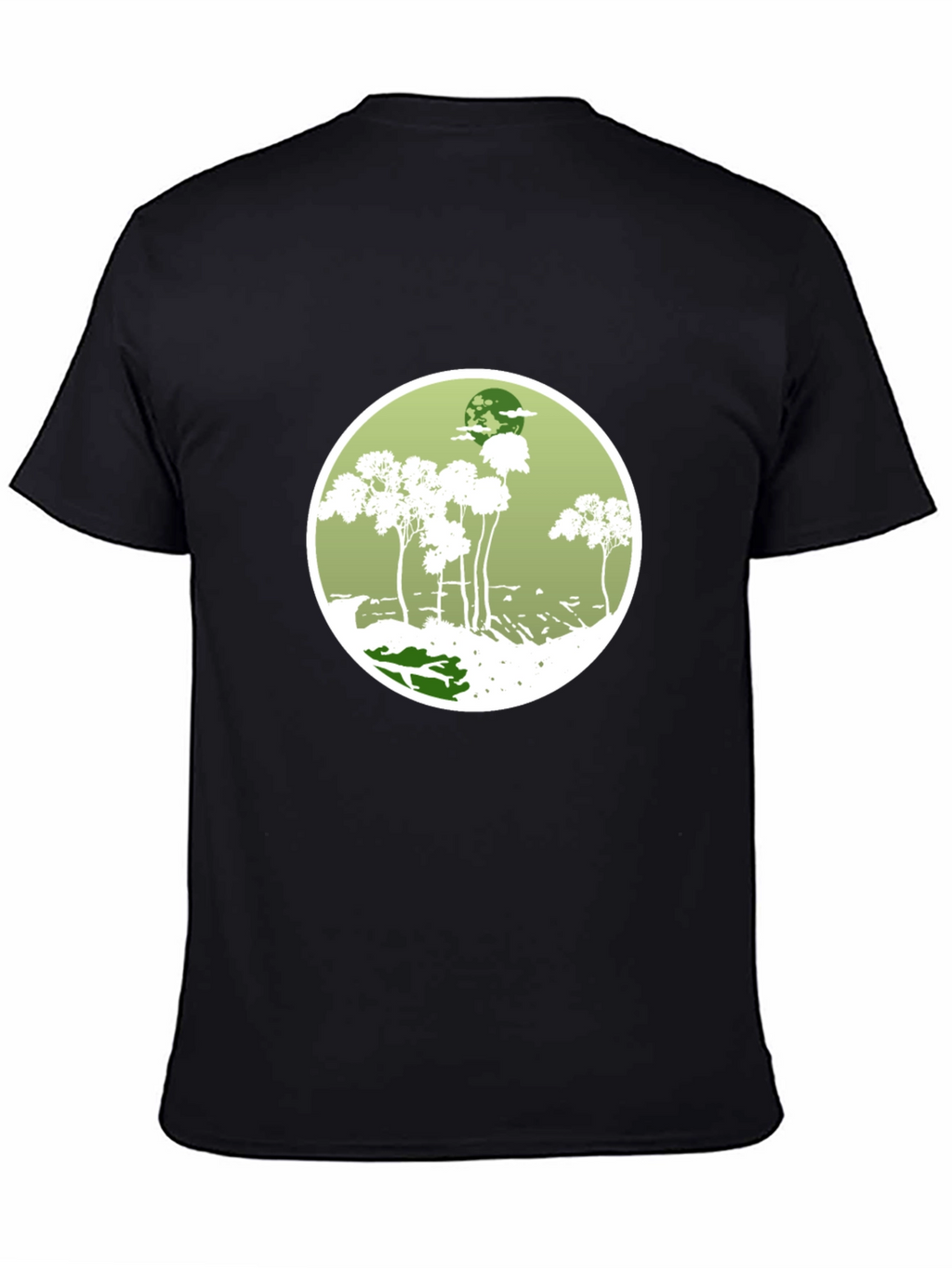 Nature Scene Tee - Black Cotton Blend