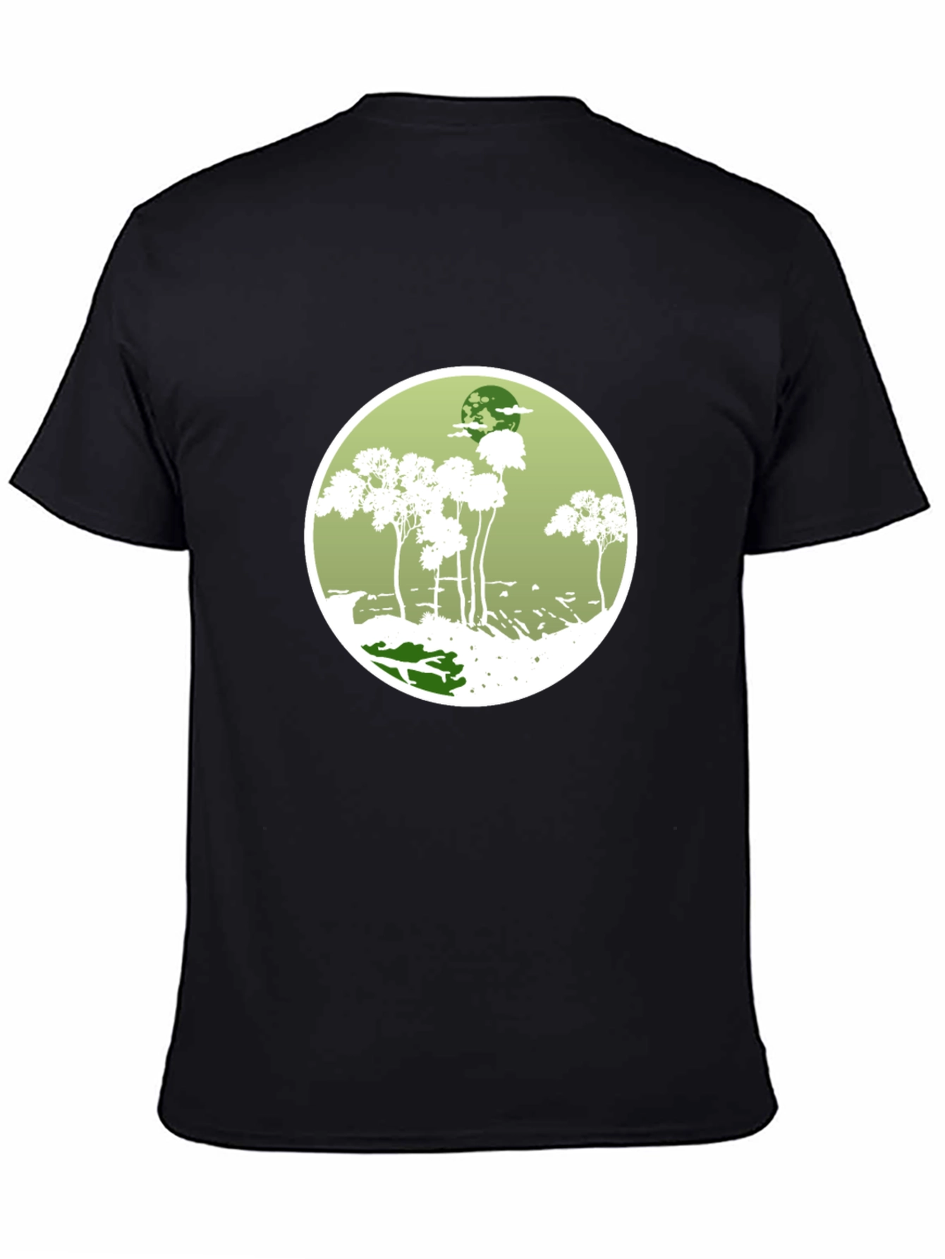 Nature Scene Tee - Black Cotton Blend