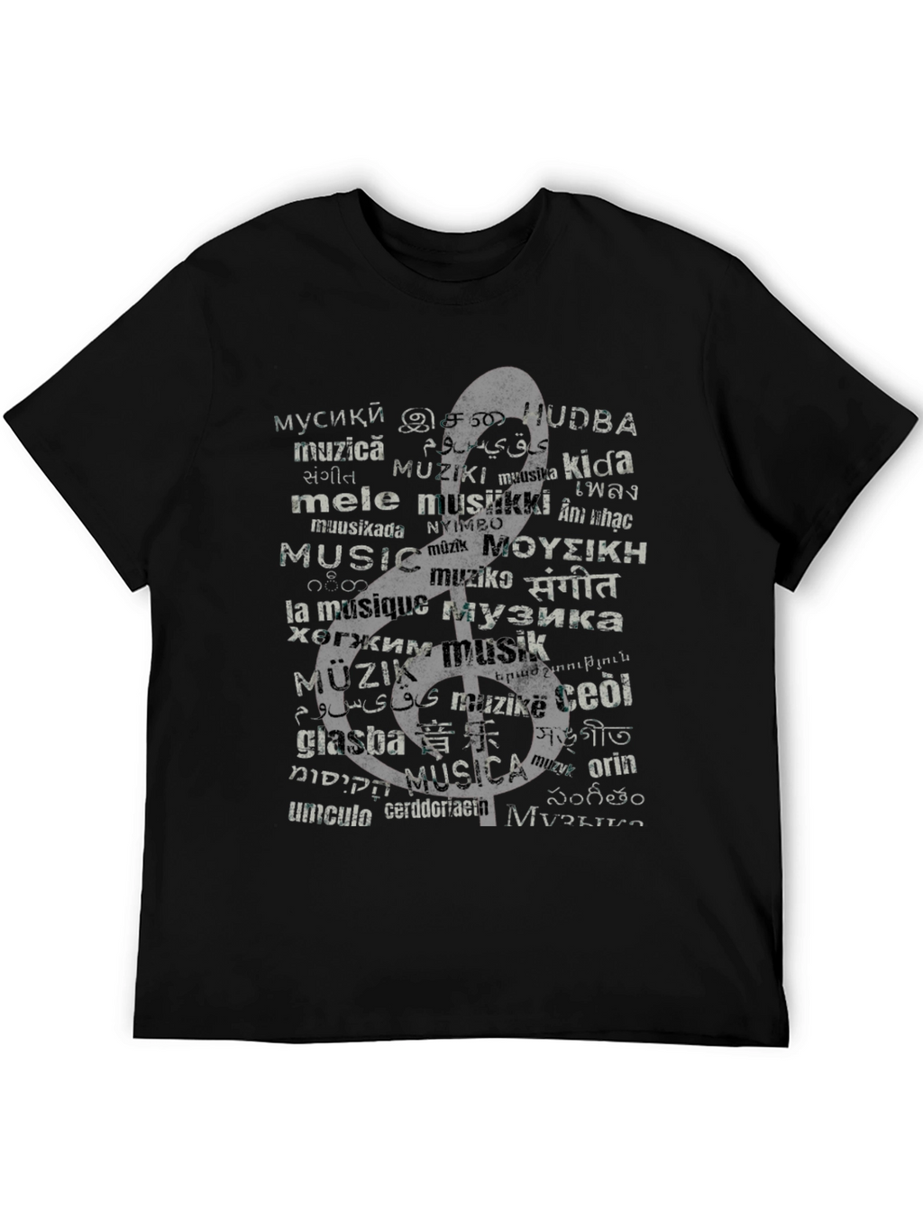 Multilingual Music Graphic T-Shirt