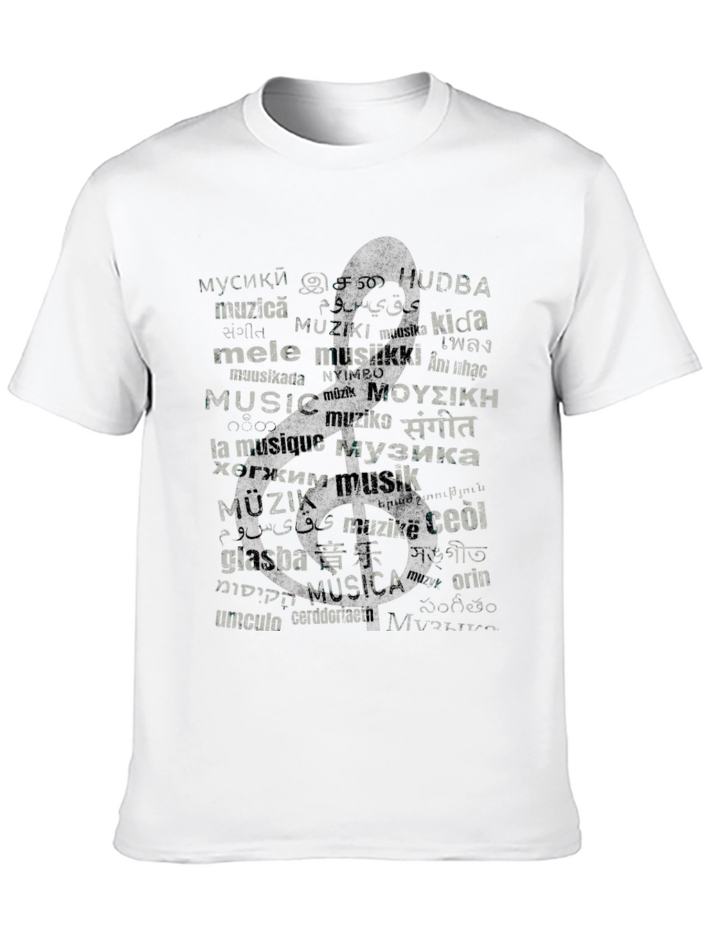 Multilingual Music Graphic T-Shirt