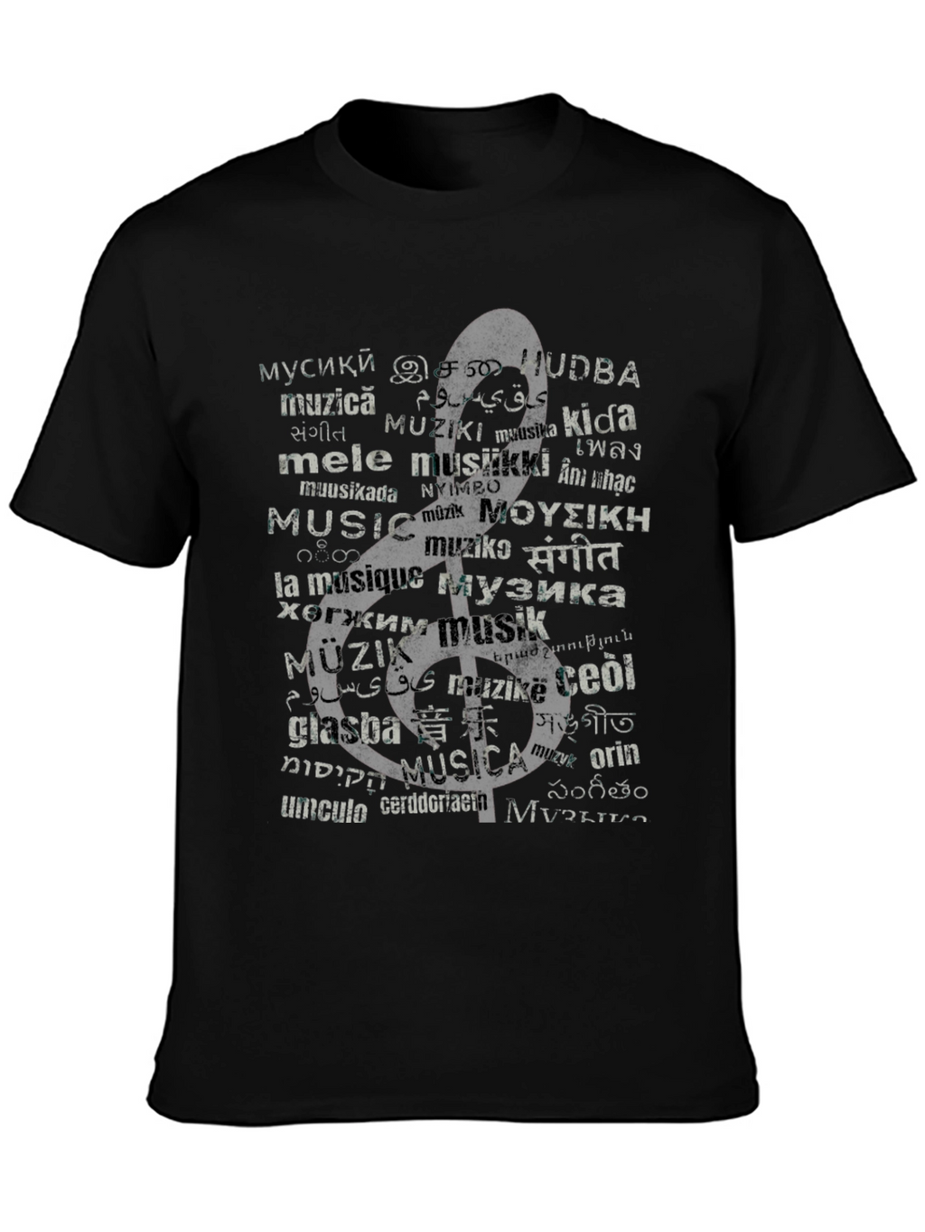 Multilingual Music Graphic T-Shirt