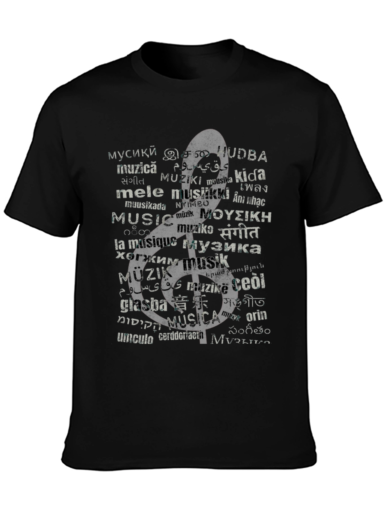 Multilingual Music Graphic T-Shirt