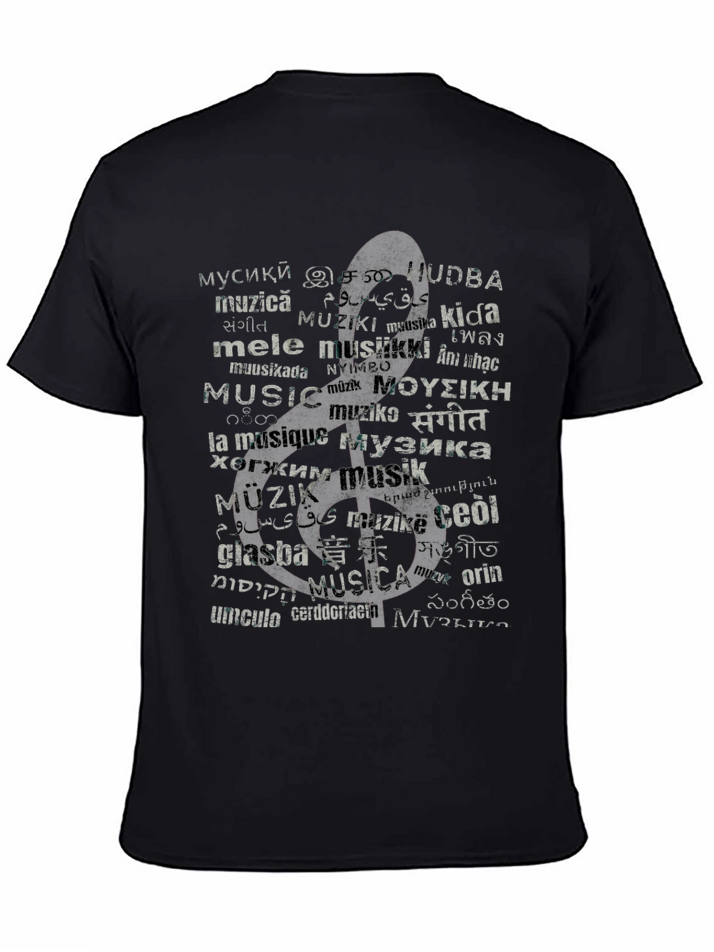 Multilingual Music Graphic T-Shirt