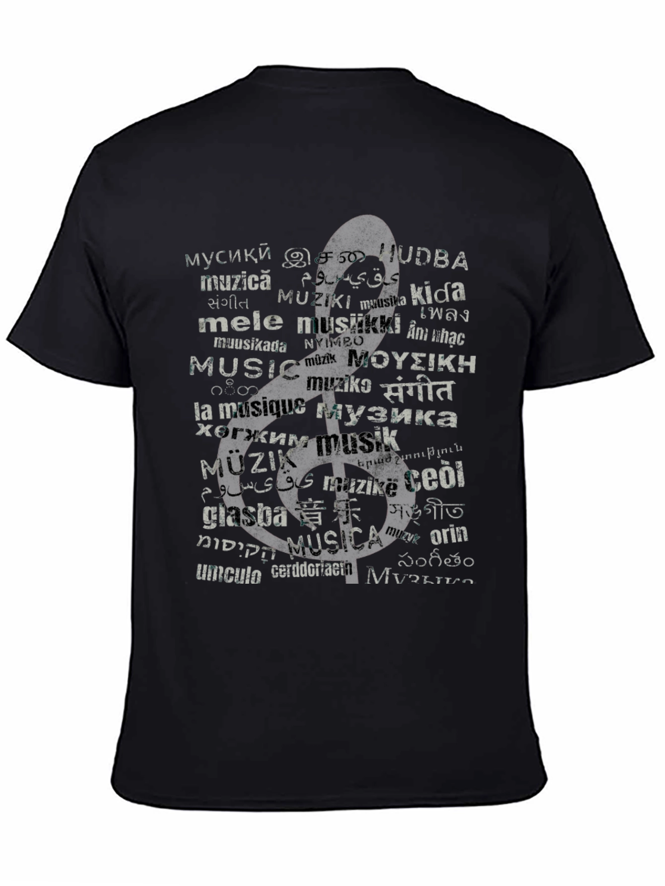 Multilingual Music Graphic T-Shirt