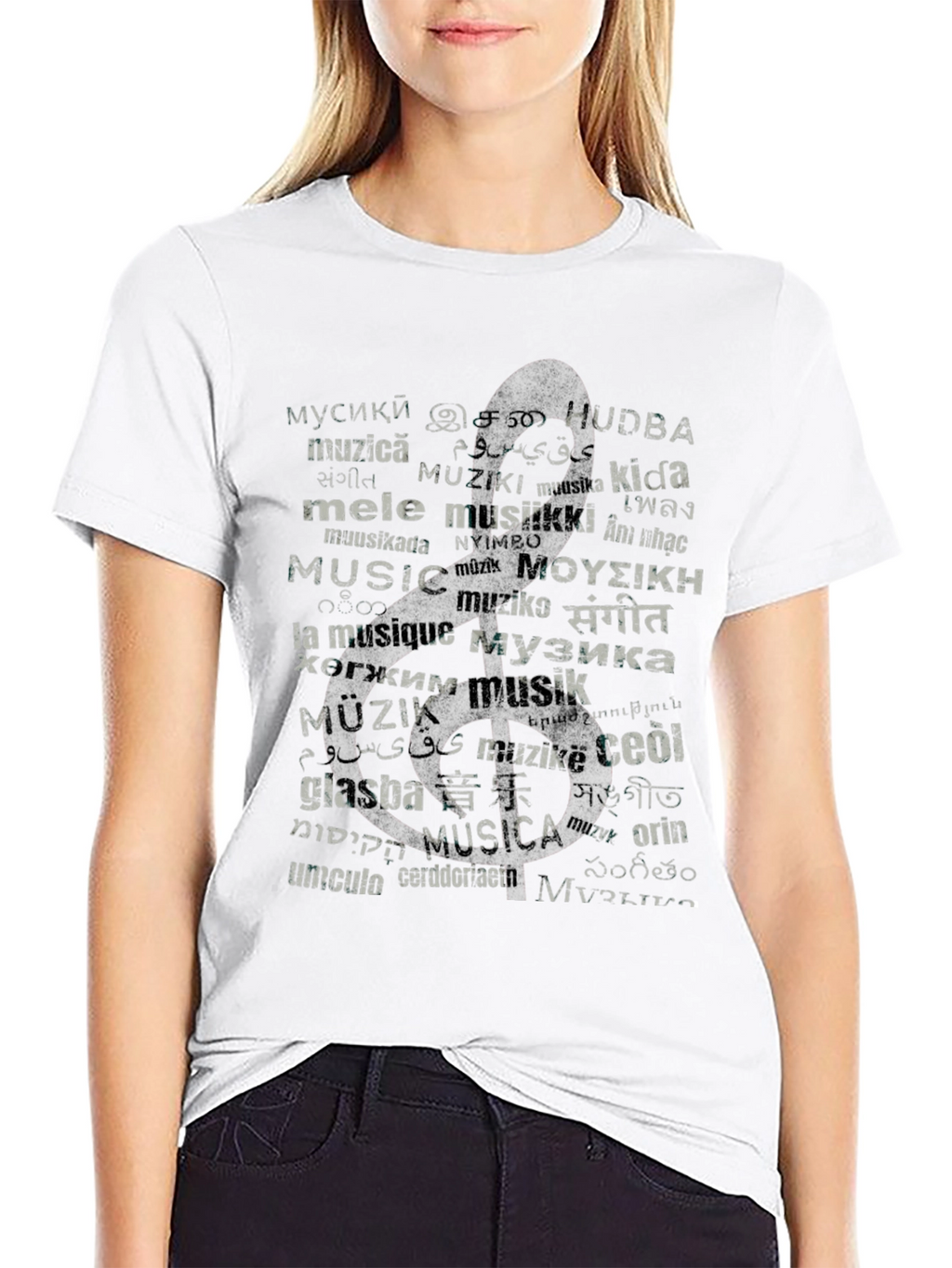 Multilingual Music Graphic T-Shirt