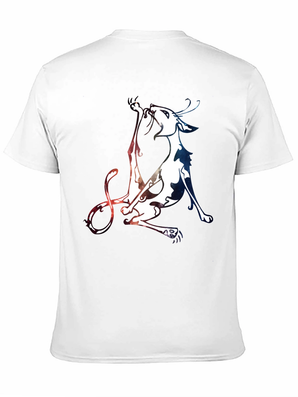 Unique Cat Graphic Black T-Shirt