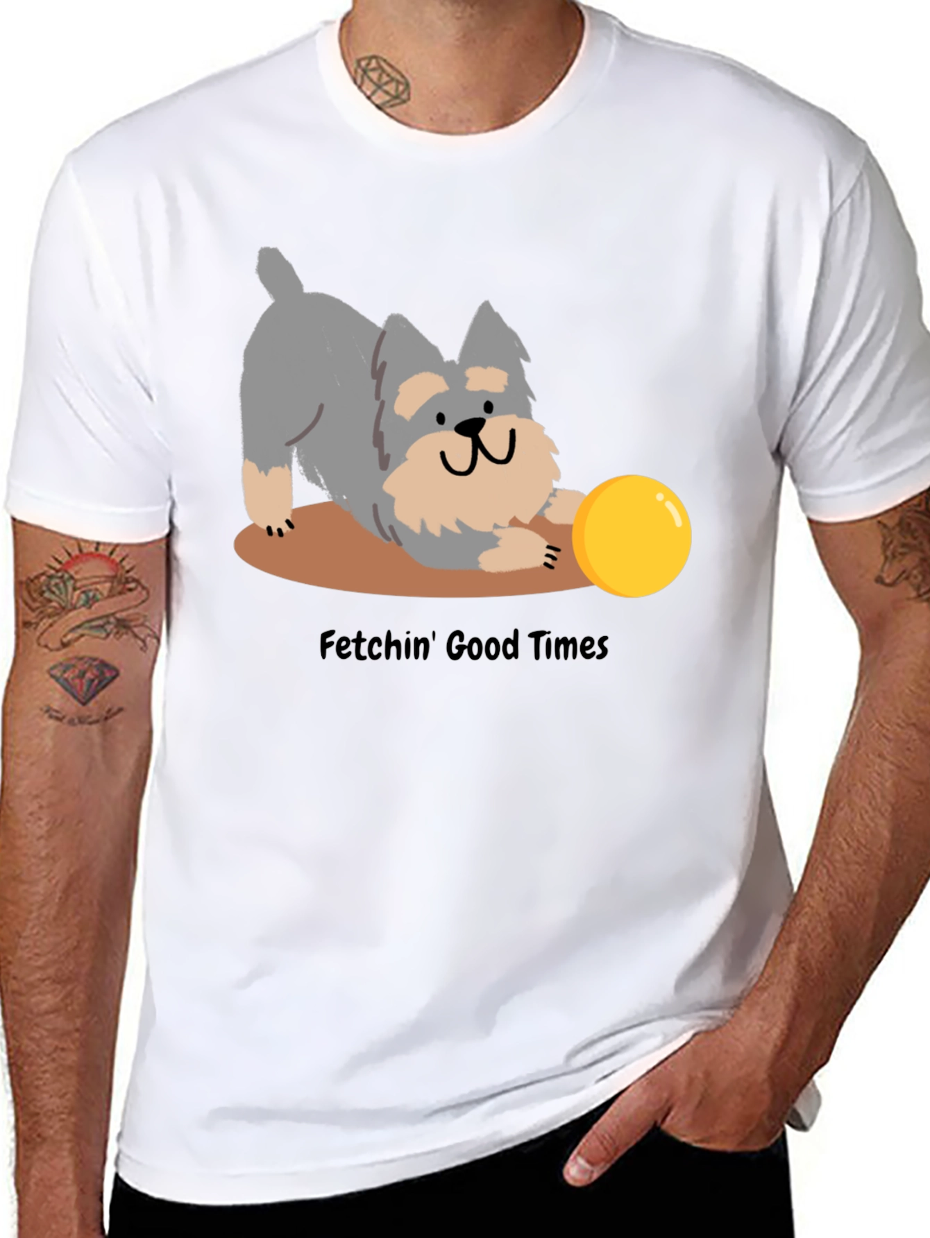 Fetchin Good Times Dog Graphic T-Shirt