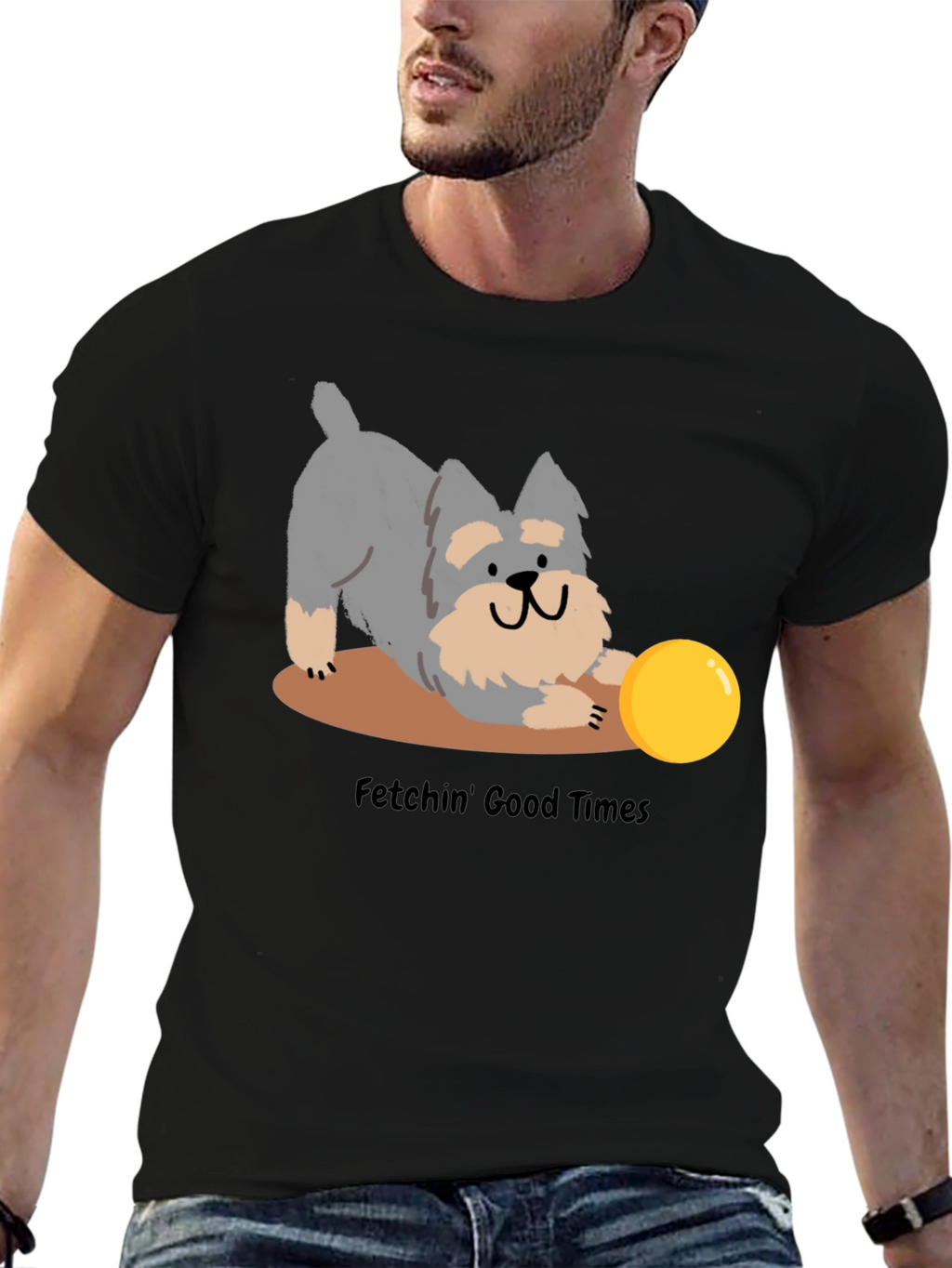 Fetchin Good Times Dog Graphic T-Shirt