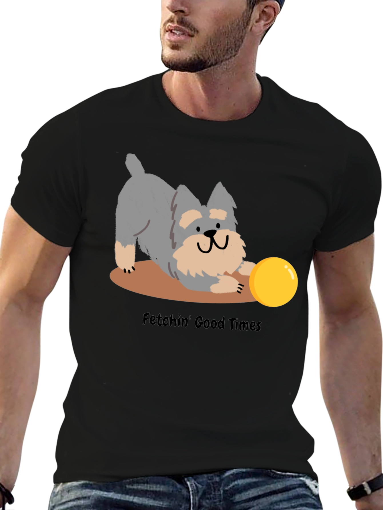 Fetchin Good Times Dog Graphic T-Shirt
