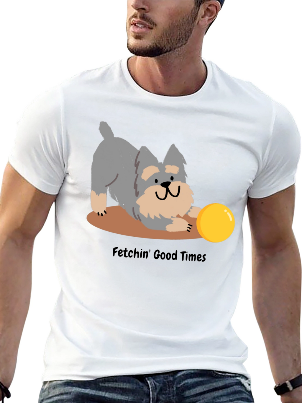 Fetchin Good Times Dog Graphic T-Shirt