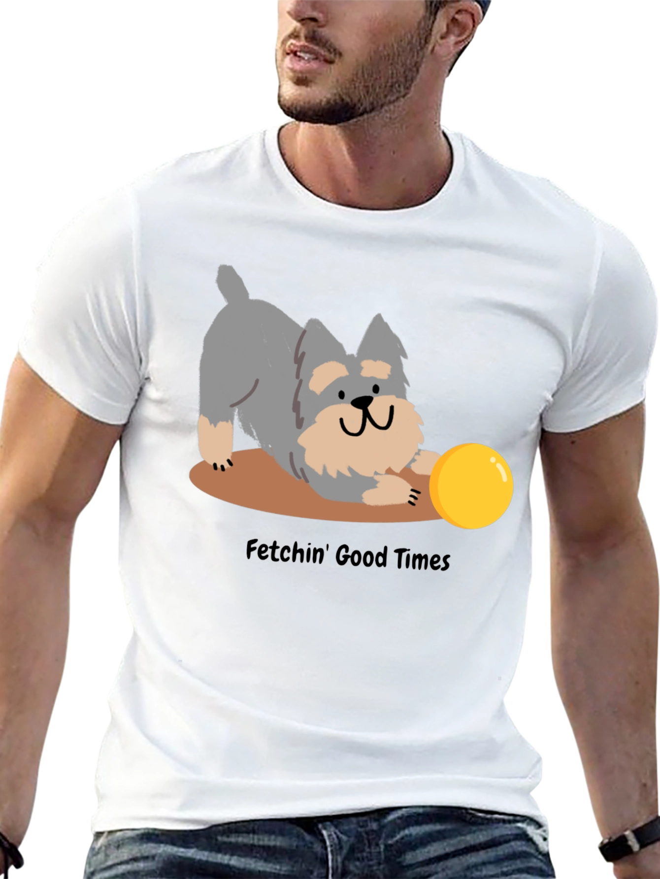 Fetchin Good Times Dog Graphic T-Shirt