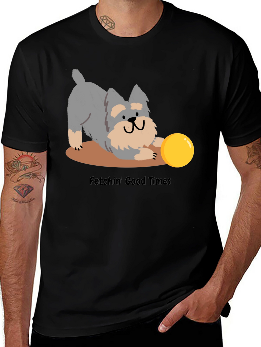 Fetchin Good Times Dog Graphic T-Shirt