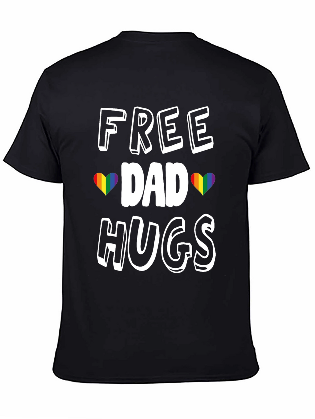 Free Dad Hugs Rainbow Heart Pride T-Shirt