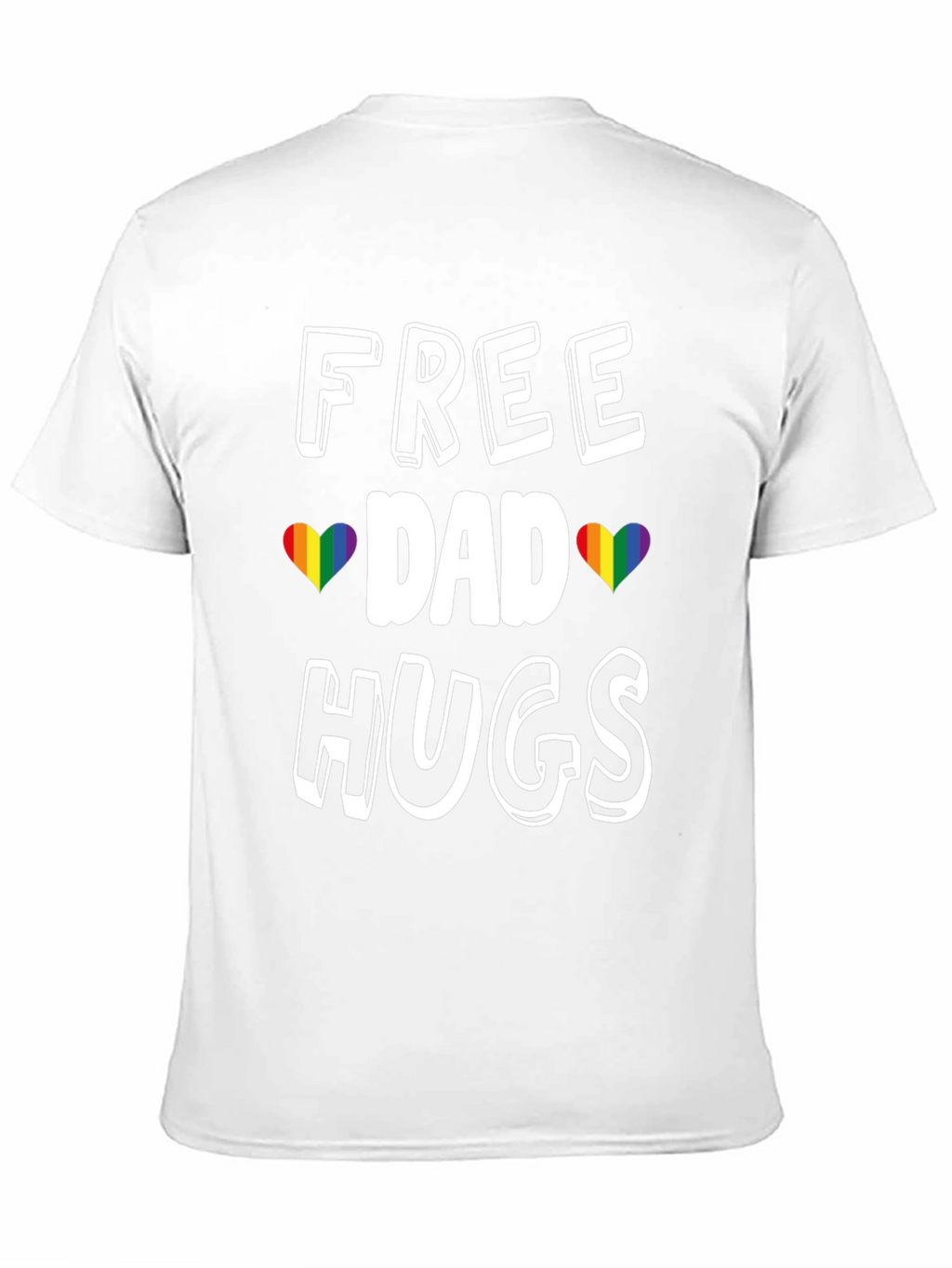 Free Dad Hugs Rainbow Heart Pride T-Shirt