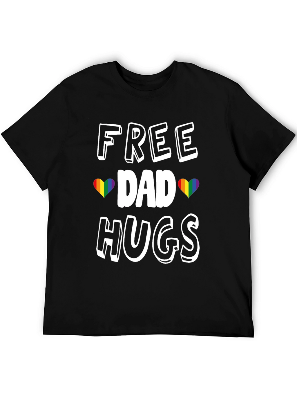 Free Dad Hugs Rainbow Heart Pride T-Shirt