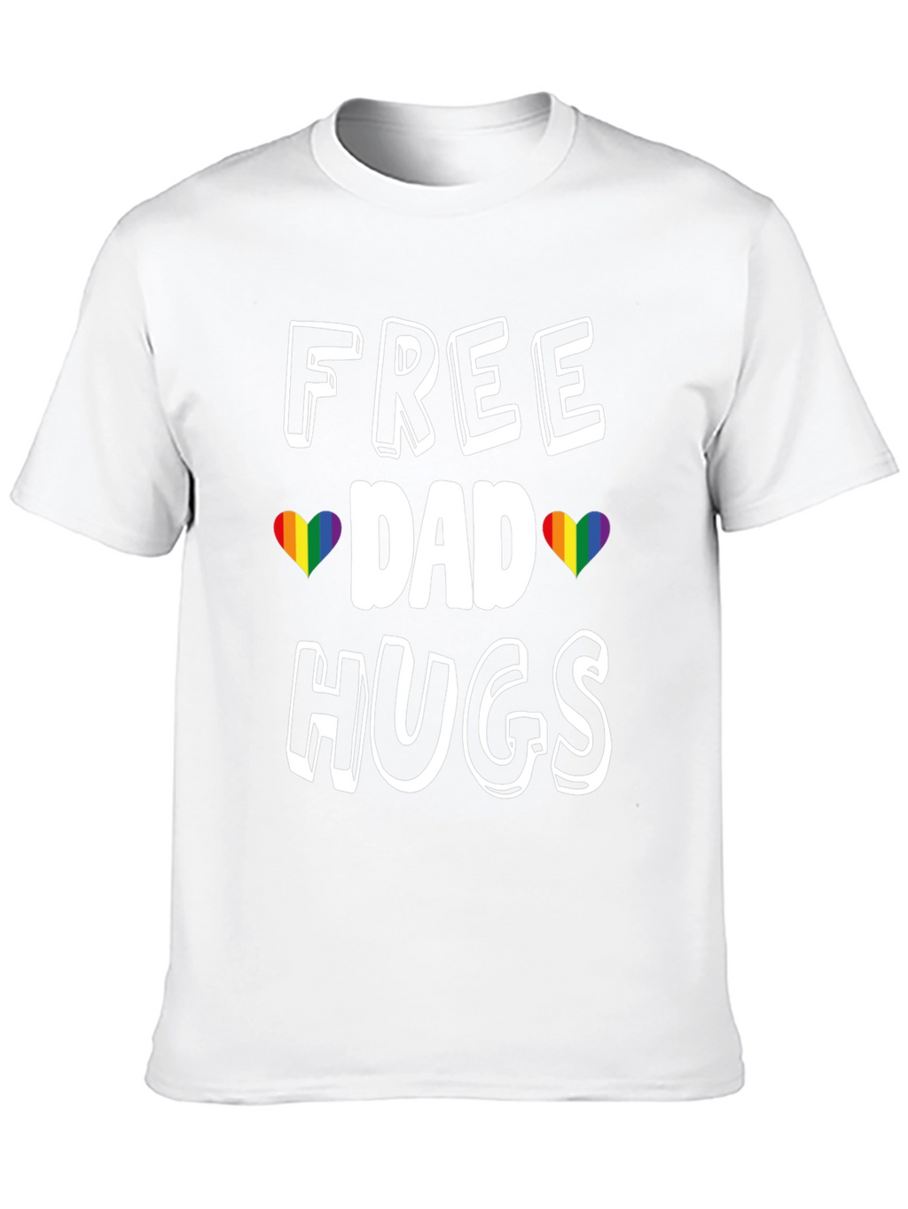 Free Dad Hugs Rainbow Heart Pride T-Shirt