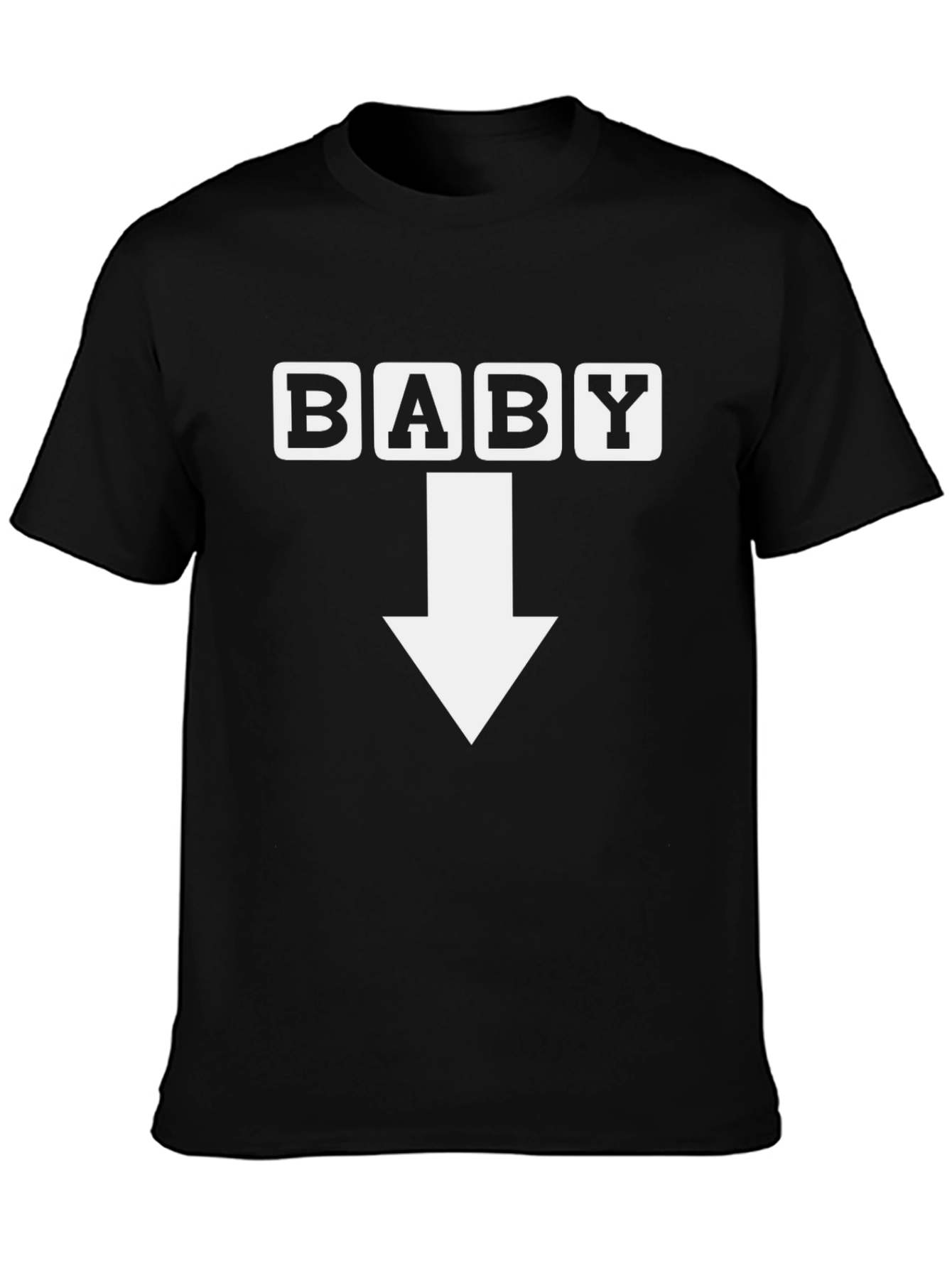Baby Arrow Pointing Down Black T-Shirt