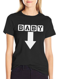 Baby Arrow Pointing Down Black T-Shirt