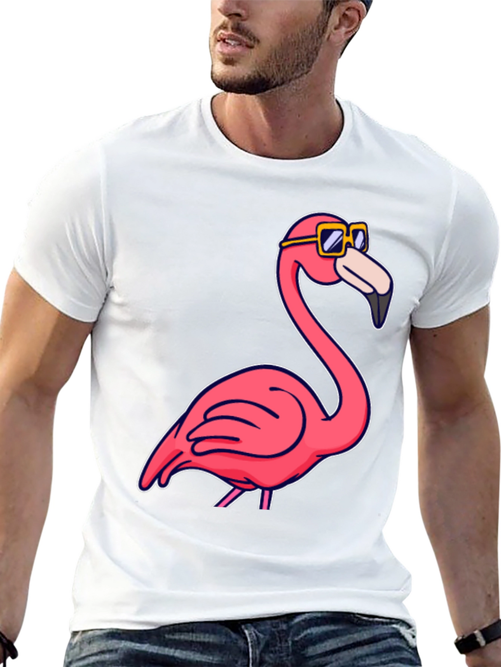 Cool Flamingo T-Shirt - Black Cotton Tee