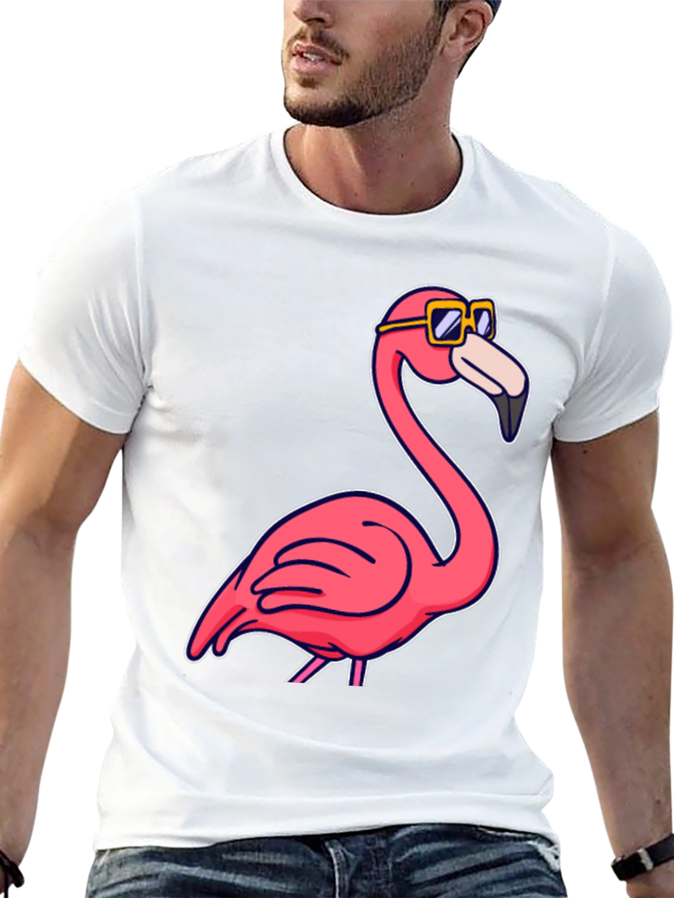 Cool Flamingo T-Shirt - Black Cotton Tee