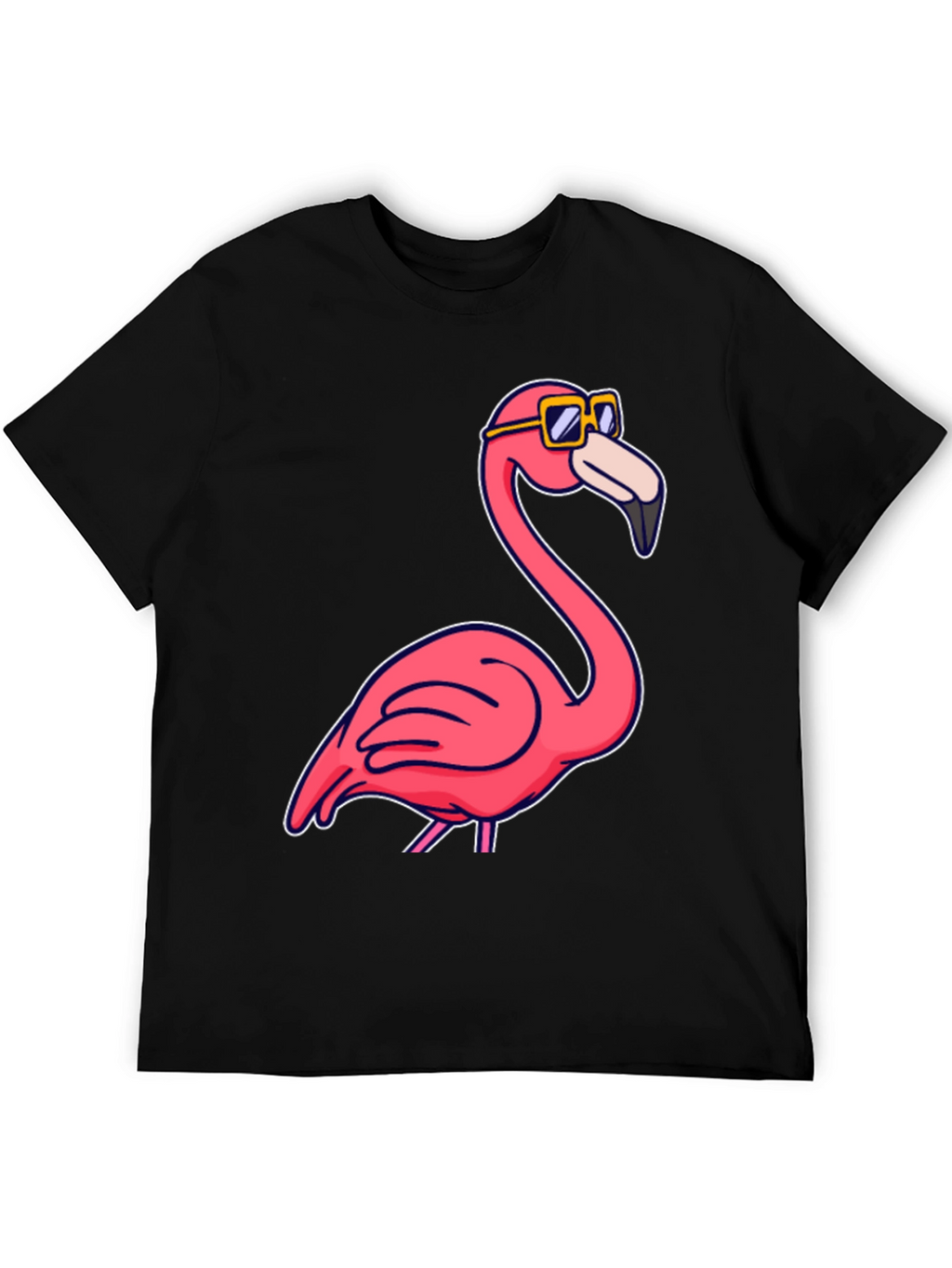 Cool Flamingo T-Shirt - Black Cotton Tee