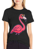 Cool Flamingo T-Shirt - Black Cotton Tee
