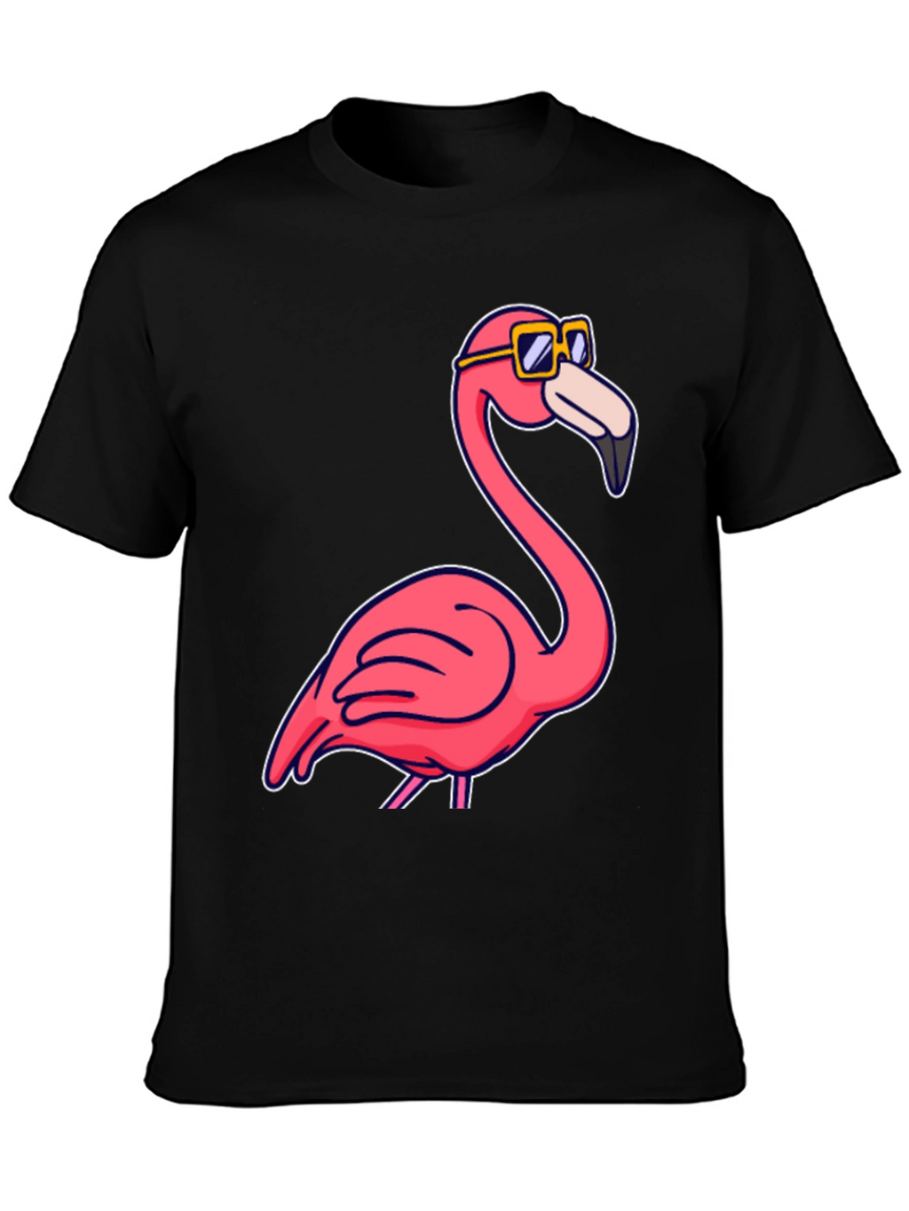 Cool Flamingo T-Shirt - Black Cotton Tee